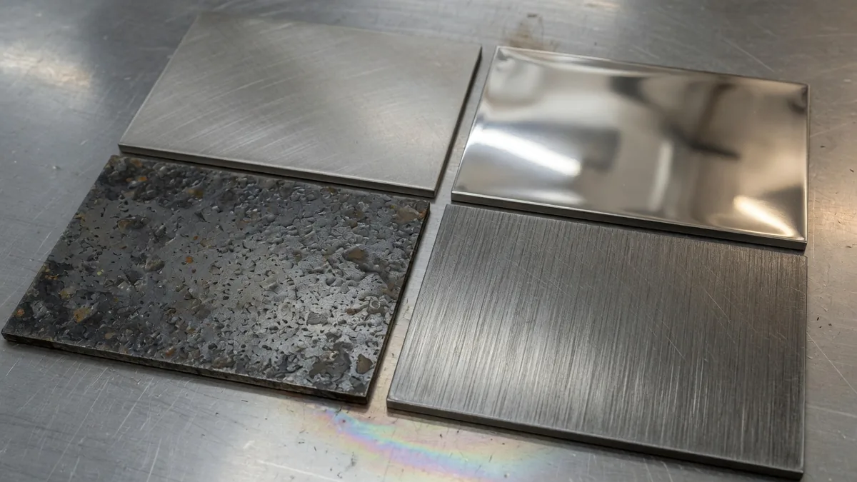 Stainless Steel Surface Finish Guide: 2B, BA, No.1, and HL cover image