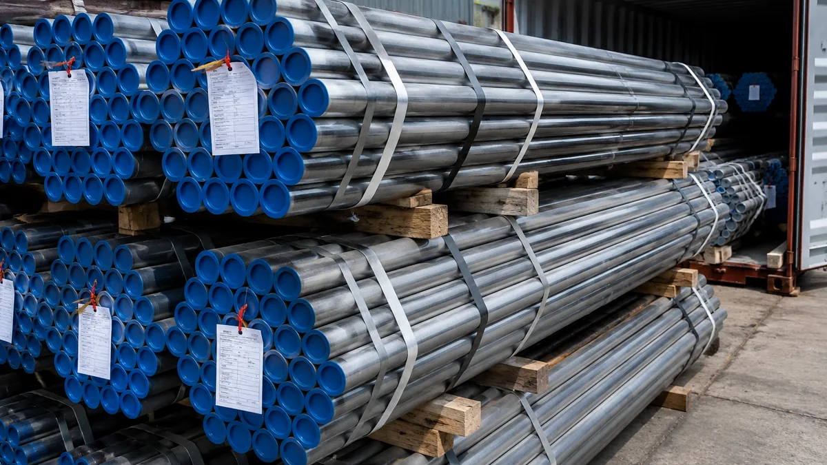 Export packing check on steel coils before container loading