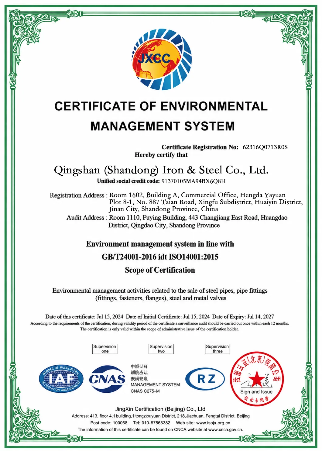 ISO 14001:2015 Environmental Management System
